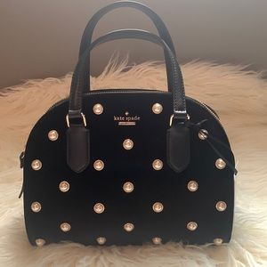 SOLD❌Kate Spade Laurel Way Velvet Pearl bag
